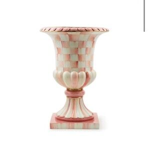 Mackenzie-Childs Rosy Check Pedestal Tabletop Urn New